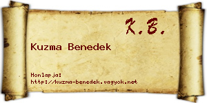 Kuzma Benedek névjegykártya