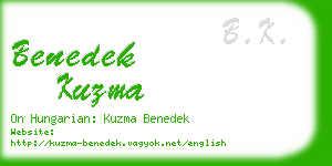 benedek kuzma business card